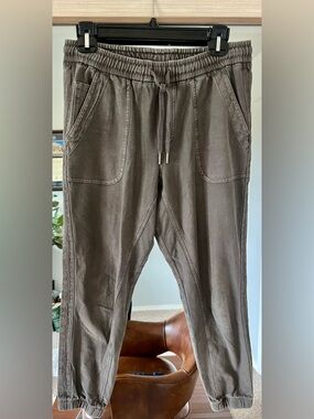 Athleta Women's Size 4 Farallon Jogger Pant Cotton Hiking Light Grey
